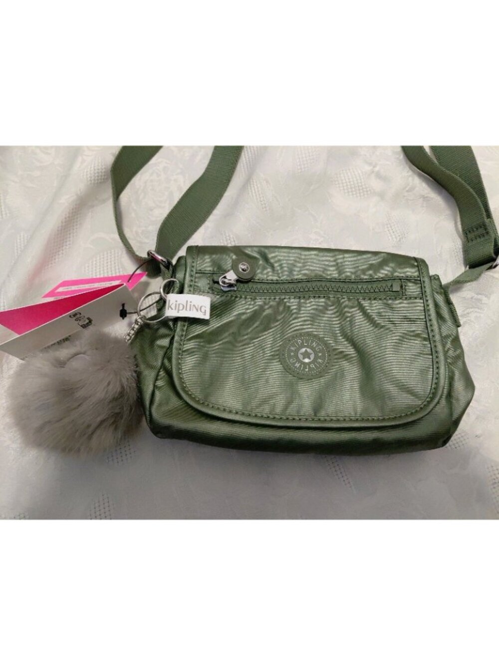 Kipling Sabian Mini Crossbody Bag Connect Metallic Green NWT - Picture 2 of 7